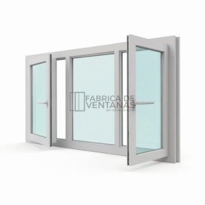 Ventana de PVC Abatible Doble con Fijo Central