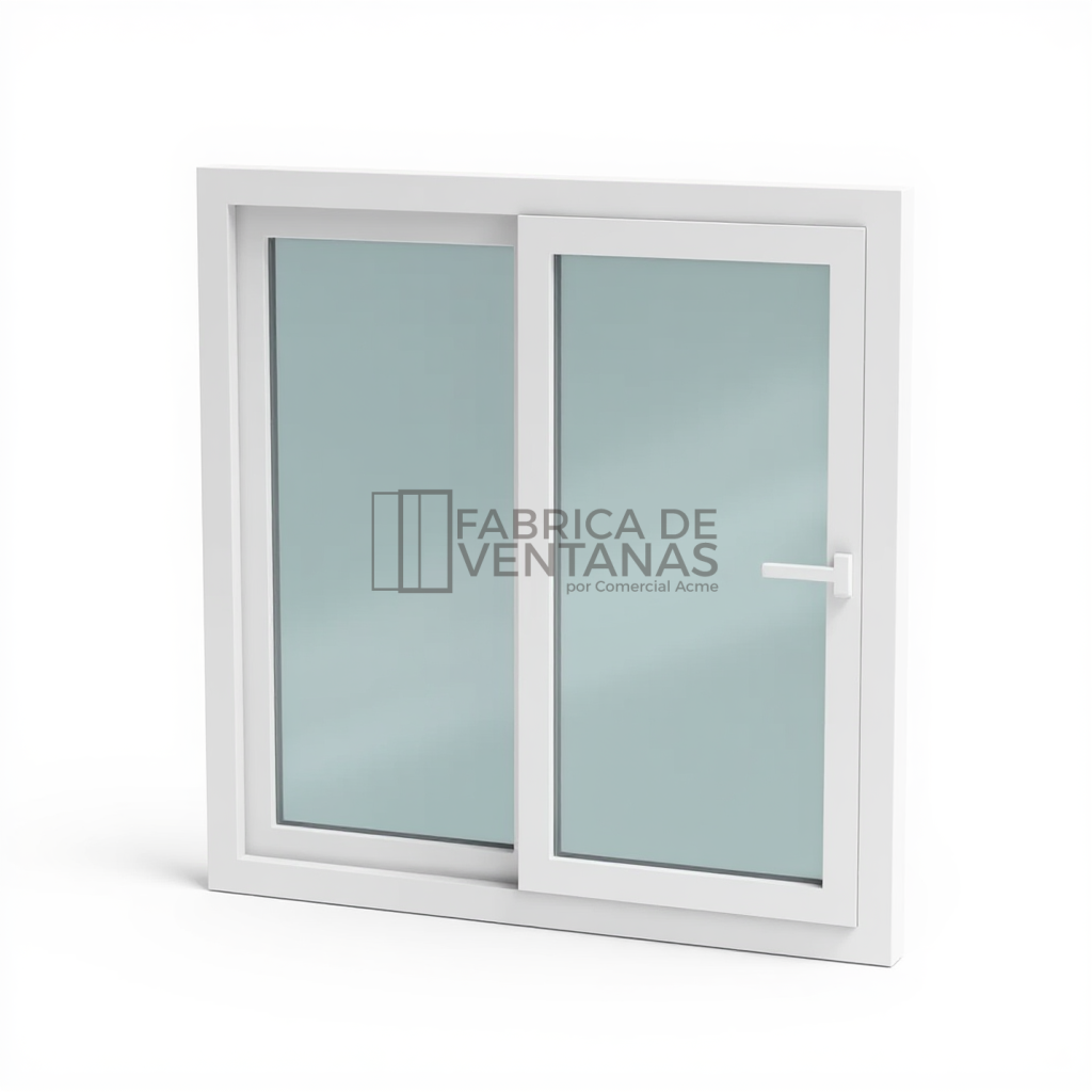 Ventana de PVC Dos Hojas, Una Corre otra Fija